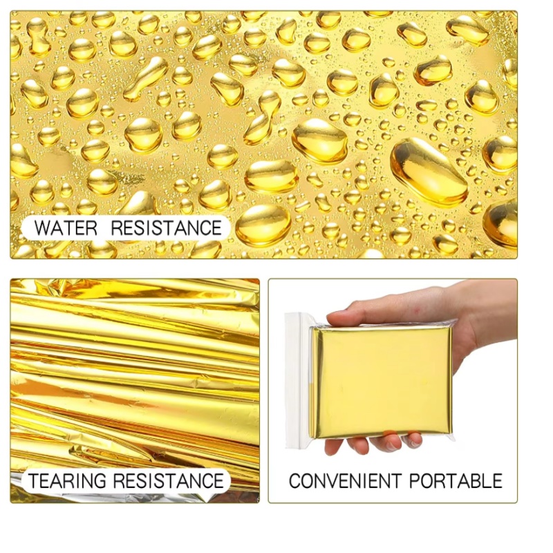 Survival Blanket Reflective - 130×210cm Gold Mylar Survival Blankets 4